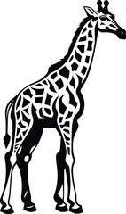 Giraffe Logo Monochrome Design Style