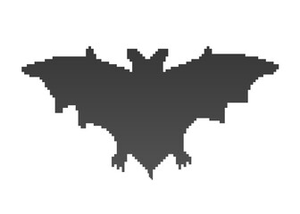Bat silhouette illustration of pixel art