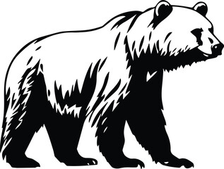 Kodiak Bear Logo Monochrome Design Style