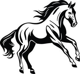 Fototapeta na wymiar Horse Logo Monochrome Design Style