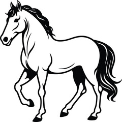 Obraz na płótnie Canvas Horse Logo Monochrome Design Style