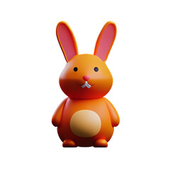 Obraz premium rabbit in halloween theme, 3d render plastic style transparent background - generative ai.