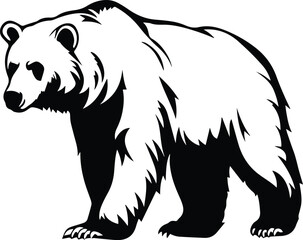Obraz na płótnie Canvas Kodiak Bear Logo Monochrome Design Style