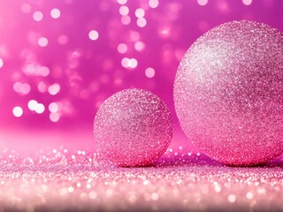 Blurred glitter bombs, pink glitter-defocused abstract lights grunge background.