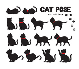 黒猫のシルエットセット