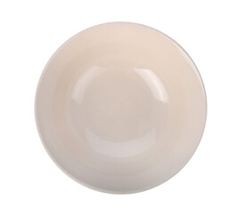 Beige ceramic bowl or ramekin on transparent png