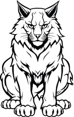 Fototapeta na wymiar Lynx Logo Monochrome Design Style