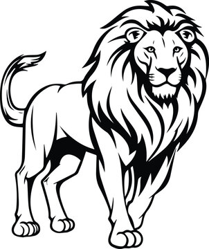 Lion Logo Monochrome Design Style