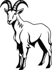Naklejka premium Mountain Goat Logo Monochrome Design Style