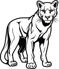 Obraz na płótnie Canvas Mountain Lion Logo Monochrome Design Style