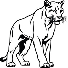 Fototapeta na wymiar Mountain Lion Logo Monochrome Design Style