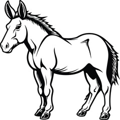 Obraz na płótnie Canvas Mule Logo Monochrome Design Style