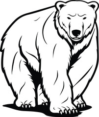 Polar Bear Logo Monochrome Design Style
