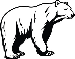 Obraz na płótnie Canvas Polar Bear Logo Monochrome Design Style