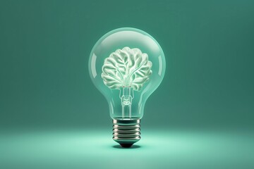 light bulb with brain filament