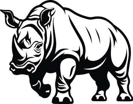 Rhino Logo Monochrome Design Style