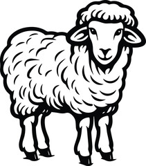 Sheep Logo Monochrome Design Style
