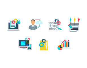 Technology & IT Business flat icon set