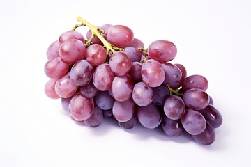 Fototapeta premium Appetizing grapes on white background. Generative AI.