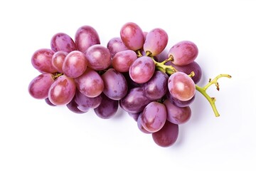 Appetizing grapes on white background. Generative AI.