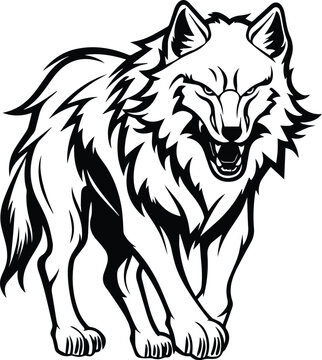 Wolf Logo Monochrome Design Style