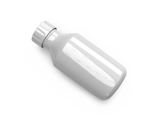 White Plastic Medicine Bottle 3D Illustration Mockup Scene