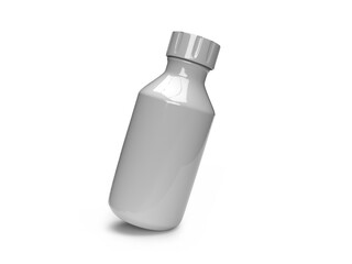 White Plastic Medicine Bottle 3D Illustration Mockup Scene