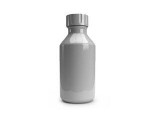 White Plastic Medicine Bottle 3D Illustration Mockup Scene
