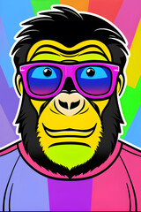 Fototapeta premium a Funny gorilla wearing sunglasses for t-shirt design