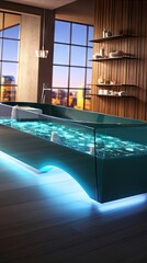 Futuristic Elegance: State-of-the-Art Bathtub in a Modern Bathroom Generative AI 2