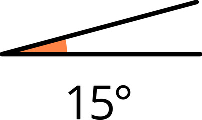Icons from different angles. 15 degrees. Geometric symbol, mathematical elements. Vector illustration