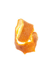 dry orange peel isolated on a white background
