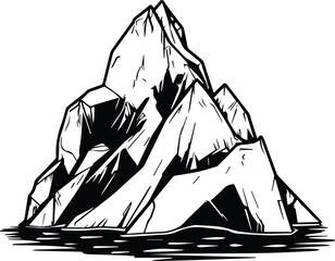 Iceberg Logo Monochrome Design Style