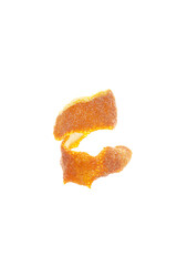 dry orange peel isolated on a white background