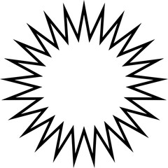 Starburst line sticker - collection of special offer sale oval and round shaped sunburst labels and badges. Promo stickers with star edges. Vector.