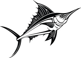 Marlin Logo Monochrome Design Style