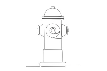 Vector simple line of hydarnt one line concept of fire department equipment drawing and continuous line.
