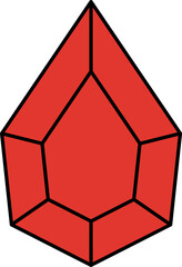 Diamond vector crystal stone and gem or precious gemstone for jewellery illustration isolated on white background