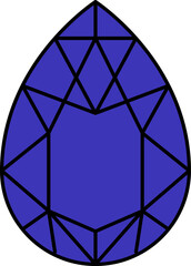 Diamond vector crystal stone and gem or precious gemstone for jewellery illustration isolated on white background