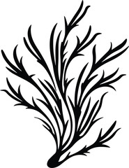 Seaweed Logo Monochrome Design Style