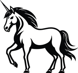 Naklejka na ściany i meble Unicorn Logo Monochrome Design Style