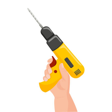 Happy Labor Day. Vector illustration. Craftsman's hand with a tool.