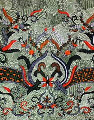 Hand Drawn Indonesian Batik Batik Tulis Madura, Indonesian Batik Fabric Design