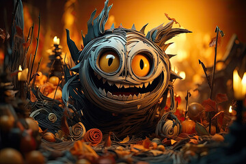 Explore various origami designs inspired by Halloween, such as a paper pumpkin or a spooky ghost