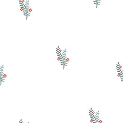 Vector seamless pattern with leaves and flowers. This collection is perfect for creating book and notepad covers, art prints, postcards, stickers, posters, collages, branding.