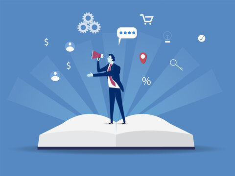 Brand storytelling . Business and education concept. vector illustration.