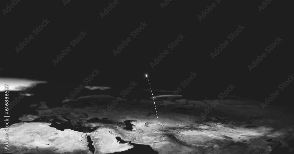 Poster Network, cloud computing and communication with arrow on earth for technology abstract, travel and internet. Contact, digital and future with illustration on globe for update, data and icon