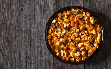 retro okra and rice casserole in baking dish