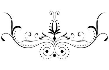 Fototapeta premium Flower border decorative design element Wedding banners, frames, labels, black lines on white.