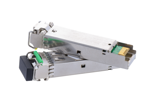 Optical gigabit sfp modules for network switch on transparent png